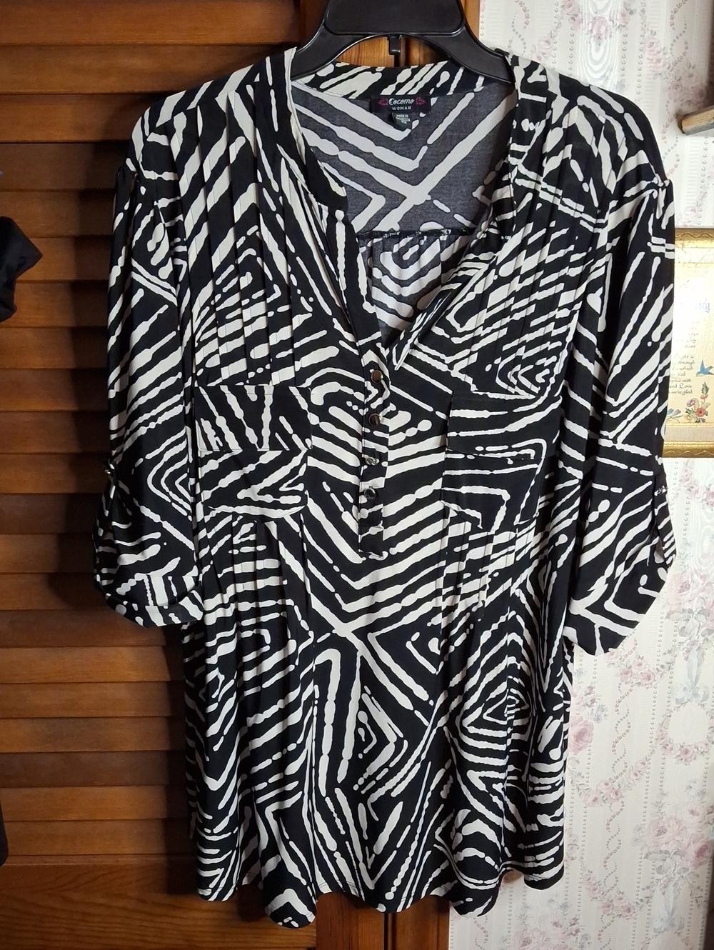 Cocomo 2X Zebra Striped Blouse Preloved